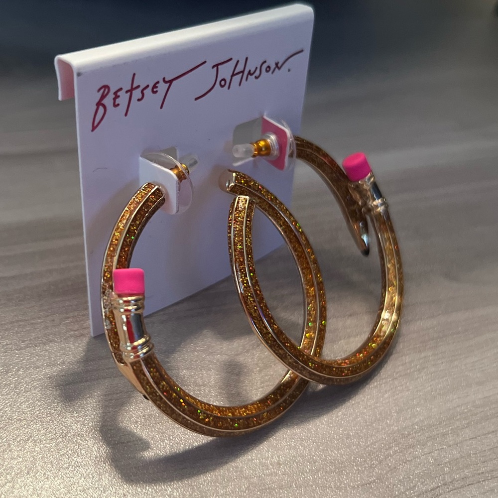 Betsey Johnson Pencil Hoop Earrings ✏️